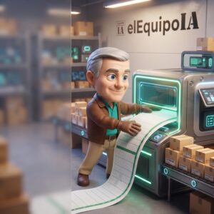 Personaje en 3D importando archivos de Excel gigantes al programa elEquipoIA.