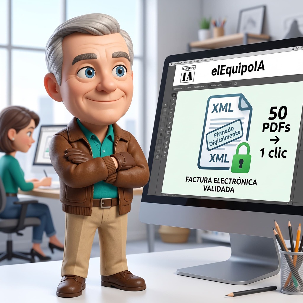Facturibal descargando un archivo XML de Facturae firmado digitalmente en el programa de elEquipoIA.