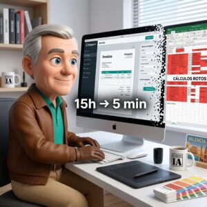Facturibal organizando facturas y anticipos en un estudio de diseño para automatizar los cobros.