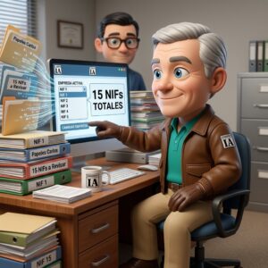 Facturibal analizando datos de un programa de facturación multiempresa en la pantalla.
