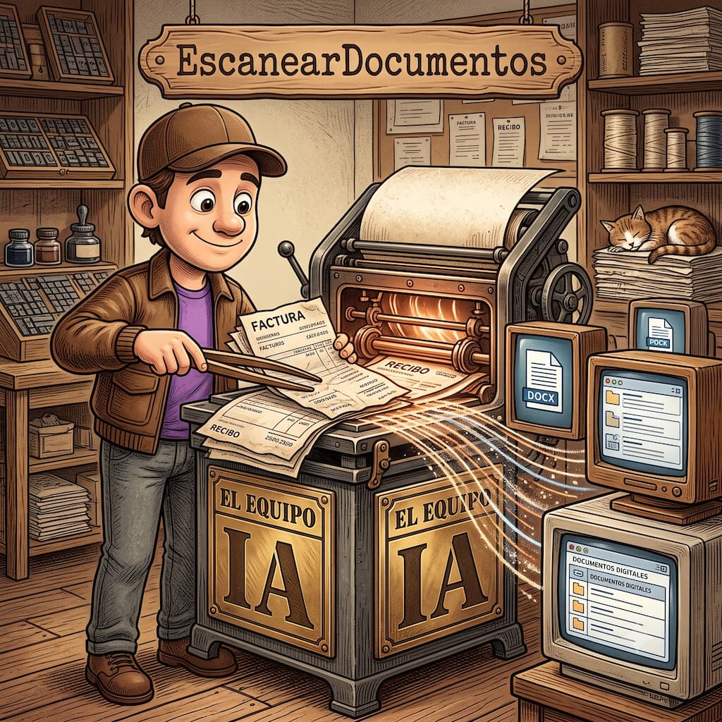 Interfaz del plugin escaneardocumentos leyendo una factura mediante Inteligencia Artificial.