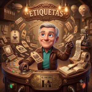 Interfaz del plugin etiquetas de elEquipoIA generando códigos de barras para productos en el almacén.