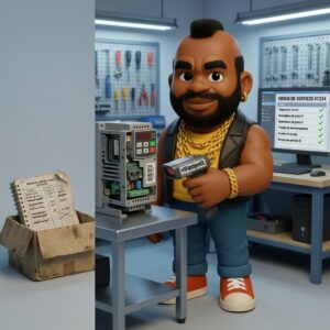 Trackacus revisa un parte de trabajo del plugin servicios en un taller de reparaciones