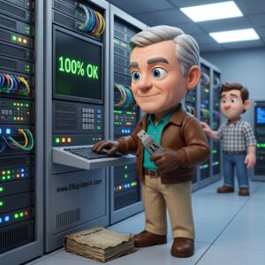 Facturibal arreglando la base de datos con el plugin Fixer de elEquipoIA en la sala de servidores de una pyme.