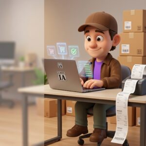 Chatdock atiende la tienda online integrada con el programa de facturación en una mesa de trabajo.