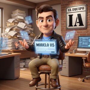 Interfaz del plugin modelo115 gestionando retenciones de alquileres