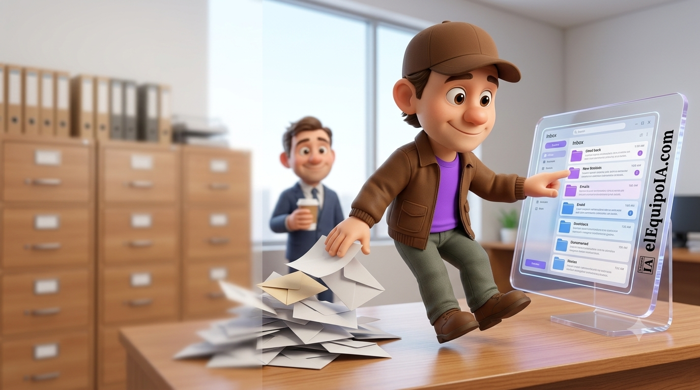 Chatdock organiza la bandeja de entrada con el plugin MultiEmail de elEquipoIA en una oficina