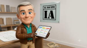 Facturibal revisa un tablero Kanban de proyectos con el plugin proyectos de elEquipoIA en una oficina.