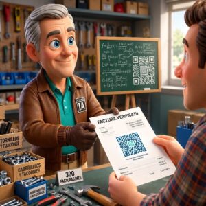 Facturibal mostrando cómo el programa integra el código QR factura Verifactu.