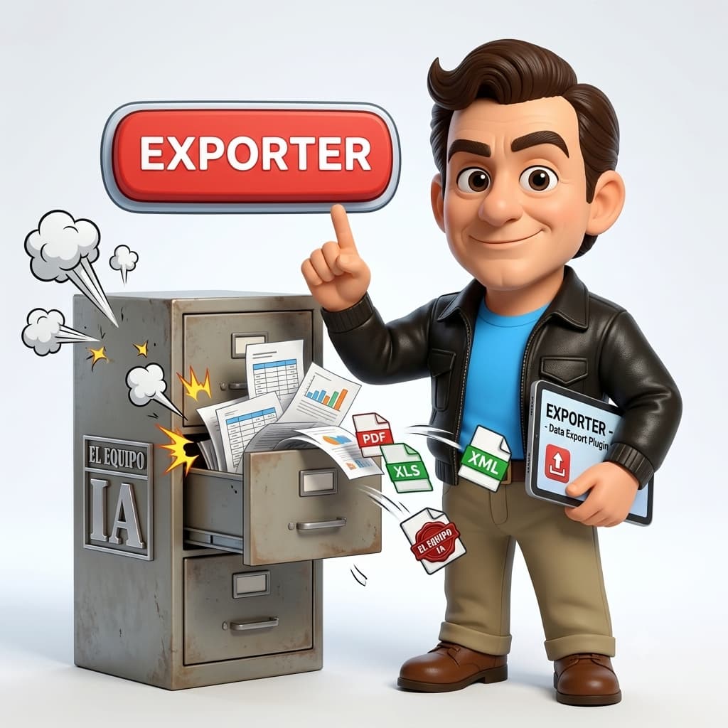 Interfaz de descarga masiva de facturas en Excel con el plugin exporter